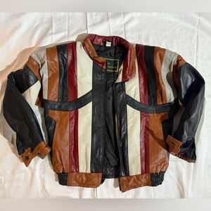 Vintage Leather Patchwork Jacket